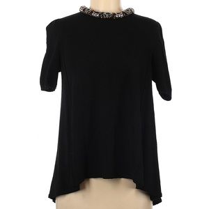 Anthropologie Short sleeve sweater top with neck detail - size M